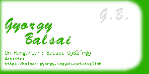 gyorgy balsai business card